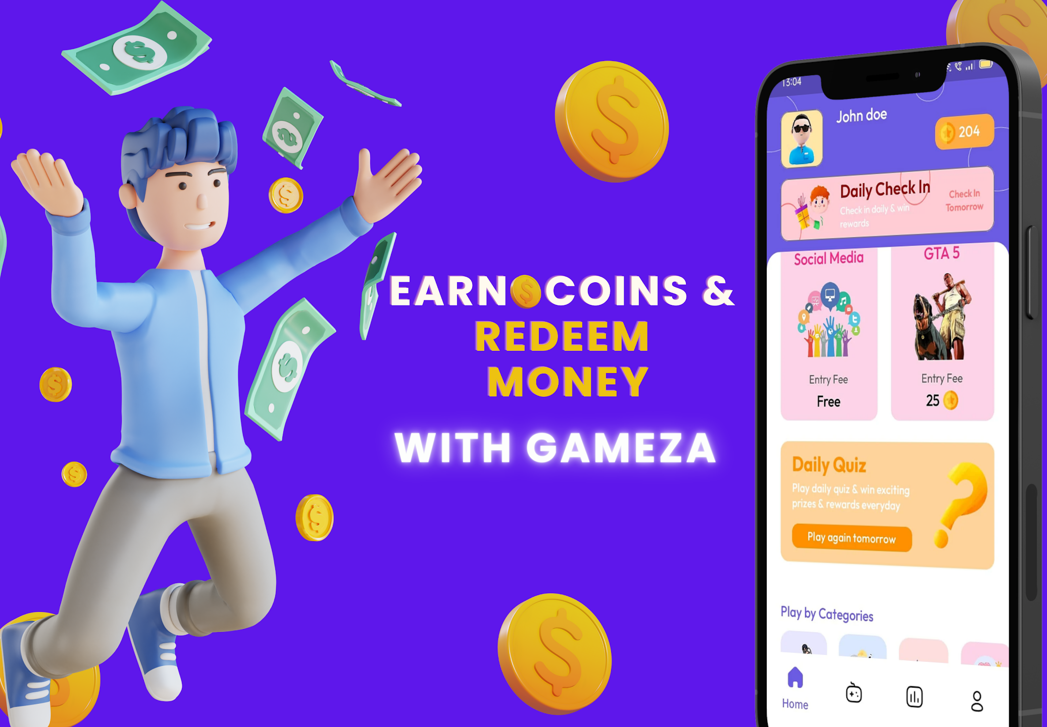 Play Games Earn Money – Gameza 1